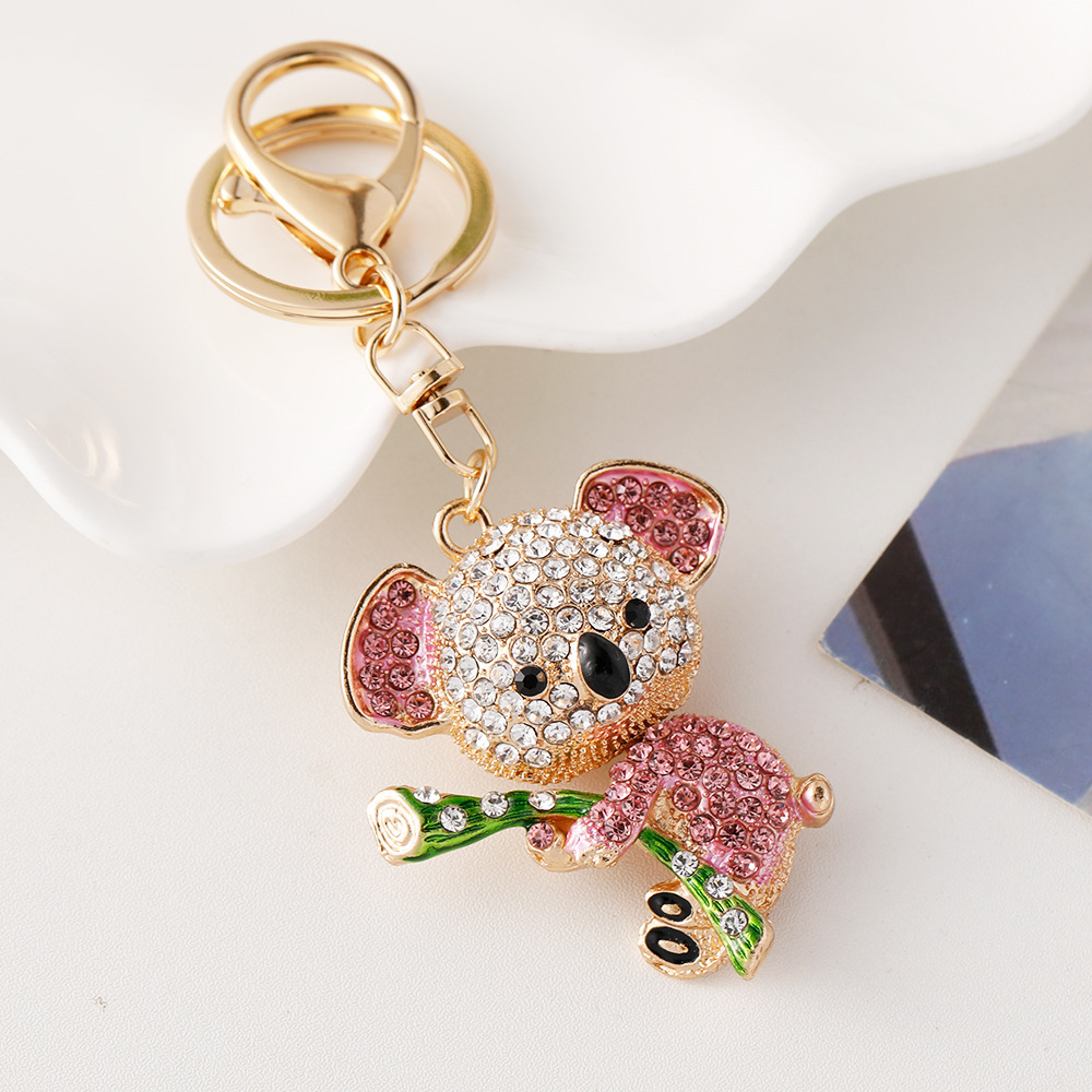 Luxurious Series Cute Animal Mixed Color Alloy Rhinestone Keychain h5Picture3