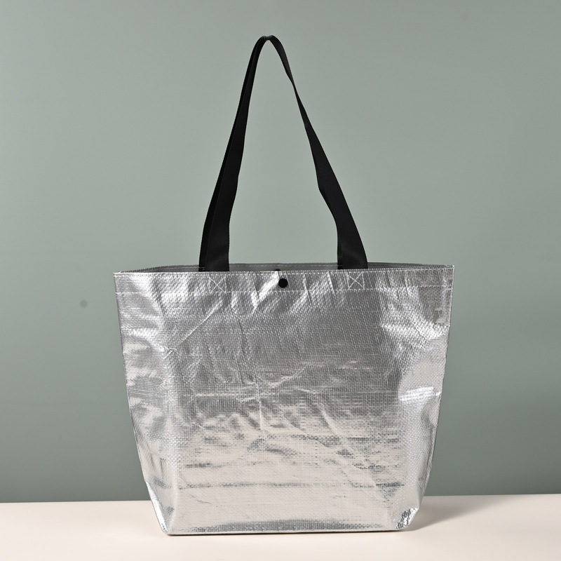 Casual Style Woven Solid Color Pp Women's Square Shopper Bags