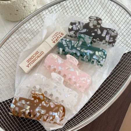Simple Series Daily Irregular Shape Mixed Color Acetate Hair Claws