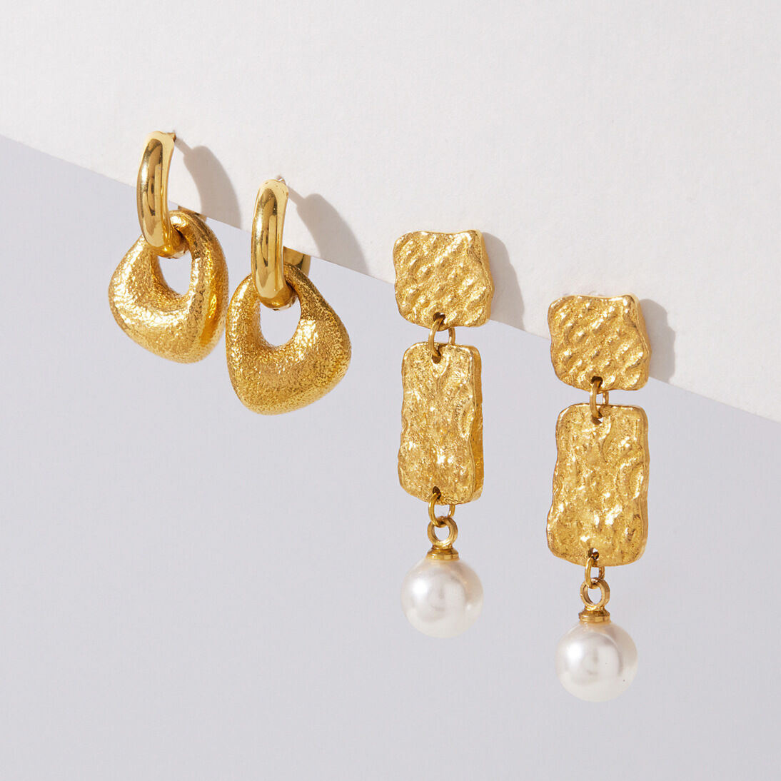 Retro Geometric Shape Stainless Steel Waterproof Gold Color Women's Drop Earrings