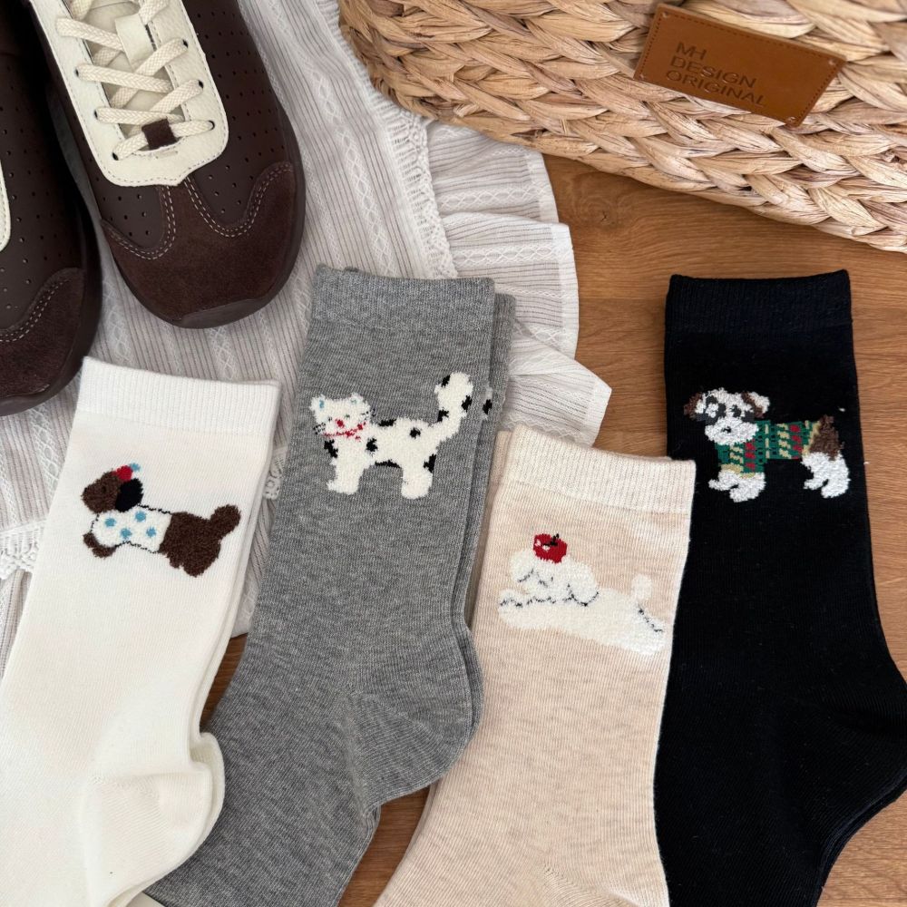 Slight Bounce Cute Solid Color Animal Cartoon Mid-Calf Socks Picture4