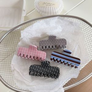 Simple Series Daily Stripe Plaid Polka Dots Mixed Color Acrylic Hair Claws h5 Picture3