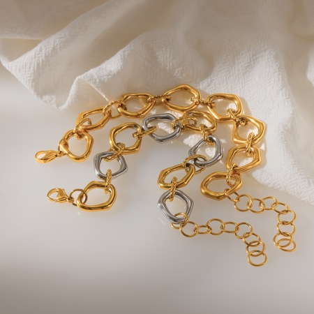Stainless Steel Waterproof Gold Color Women's Chain Bracelets