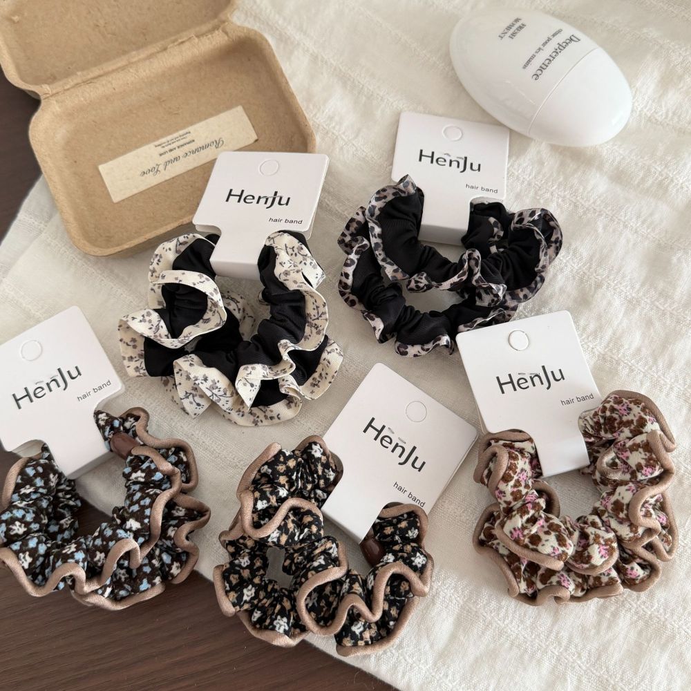 Simple Series Daily Flower Leopard Print Polyester Scrunchies Picture2