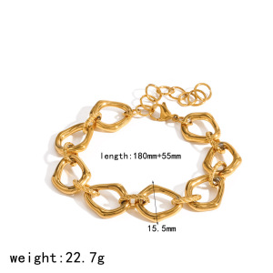 Stainless Steel Waterproof Gold Color Women's Chain Bracelets h5