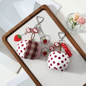 Llaveros De Aleación Con Forma De Corazón, Fruta Y Lunares De La Serie Simple Daily h5 Imagen3