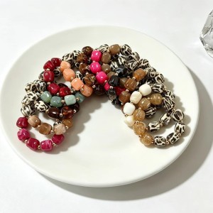 Simple Series Retro Leopard Print Gradient Color Resin Women's Beaded Bracelets h5 Picture2