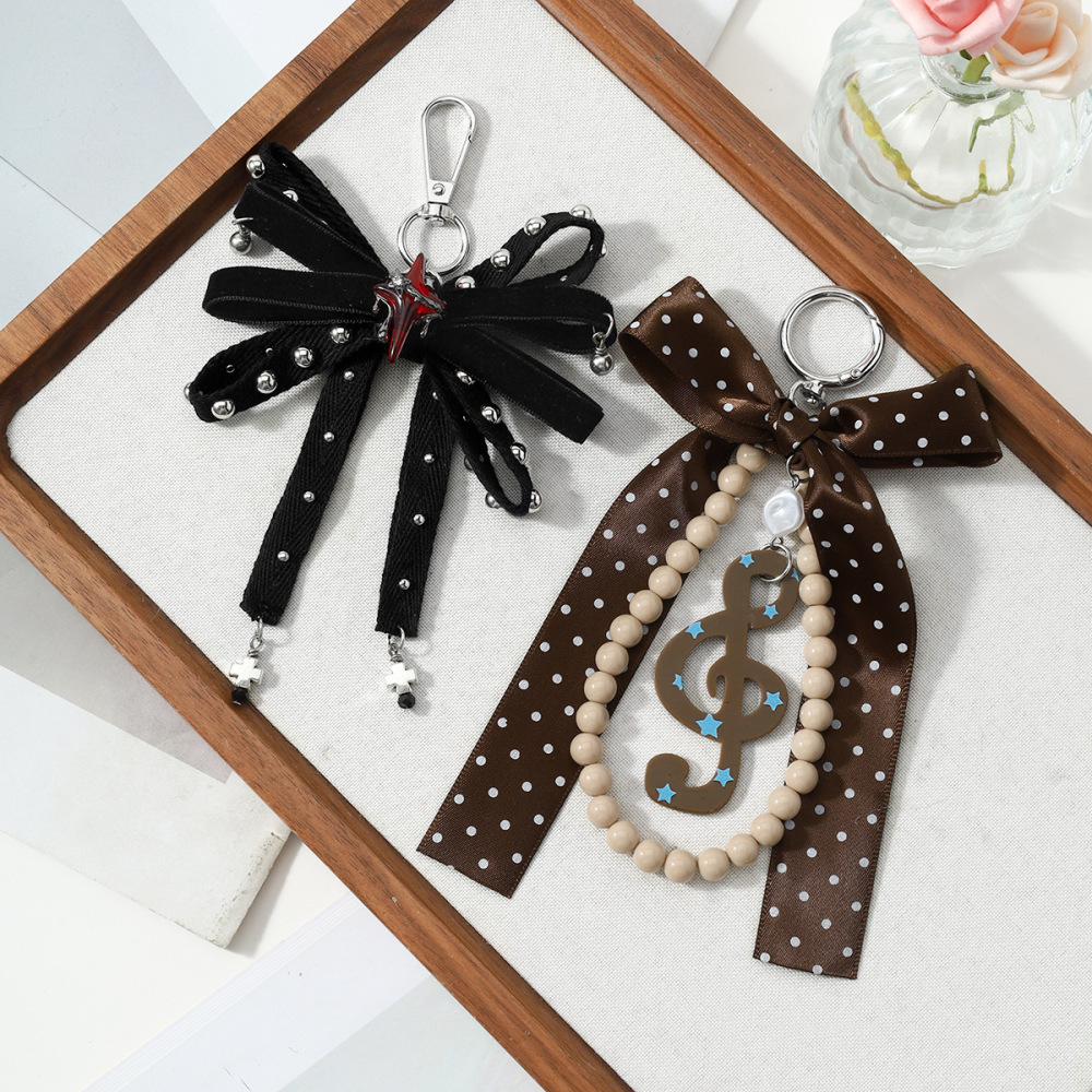 Simple Series Daily Bow Knot Polka Dots Note/Instrument Alloy Bag Charms Picture3