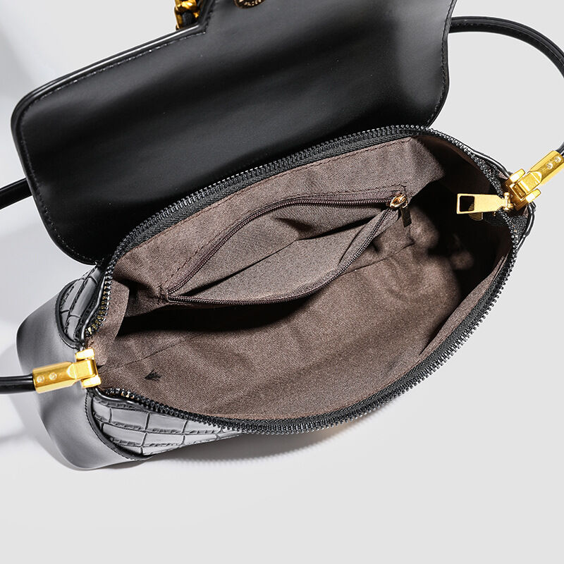 Borsa A Tracolla Quadrata Da Donna In Pu Di Alta Qualità, Stile Chic Parigino, Con Dettagli In Metallo, Tinta Unita E Forma Geometrica. h5 Immagine4