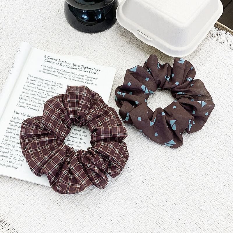Simple Series Casual Heart Leopard Print Plaid Polka Dots Paisley Pattern Fabric Scrunchies h5Picture3