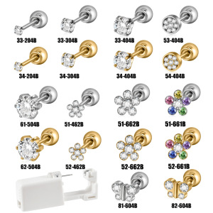 Disposable Piercing Tool Kit With Stainless Steel Piercing Earrings h5 Picture3