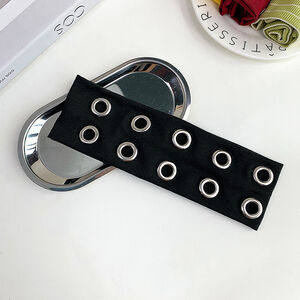 Simple Series Casual Solid Color Circle Rivet Fabric Hair Bands h5