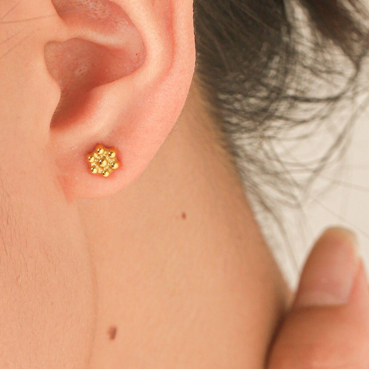 Conjuntos De Joyería Para Mujer Simple Series Daily Flower De Acero Inoxidable, Resistentes Al Agua Y Color Dorado. h5 Imagen5