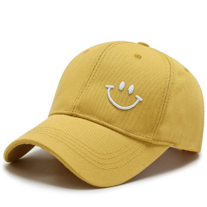 Simple Series Daily Solid Color Smiling Face Cotton Baseball Cap h5