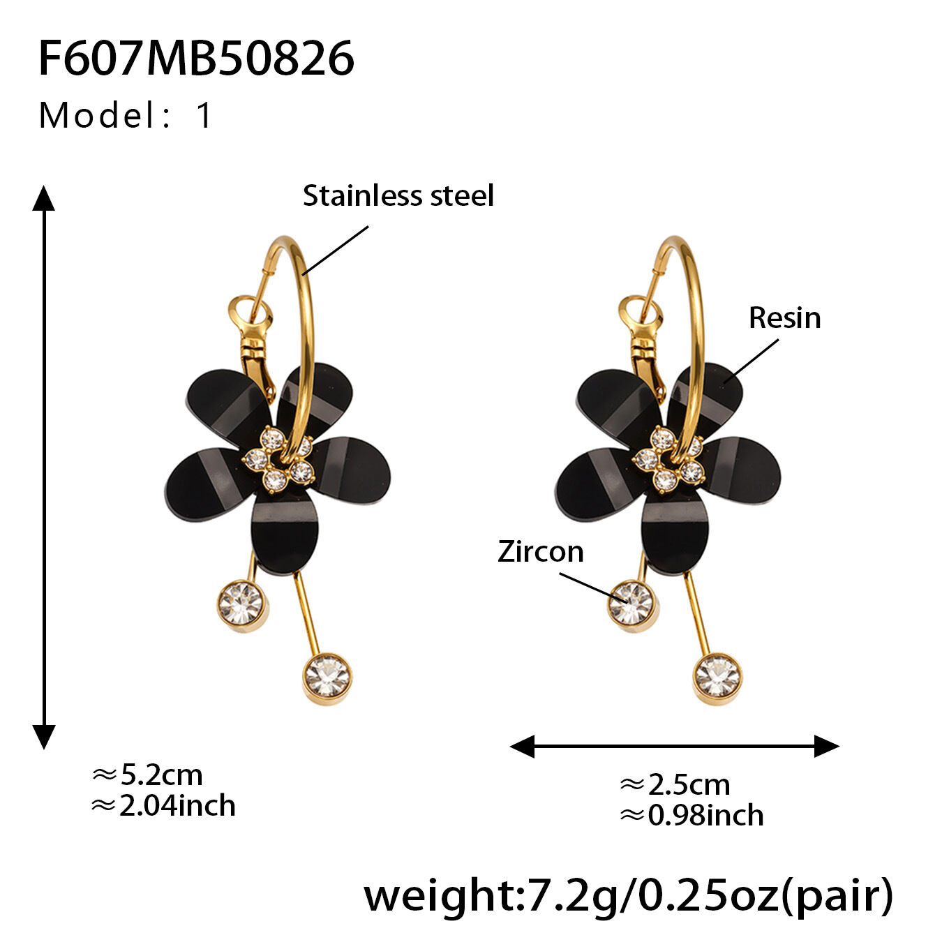 Romantic Series Retro Flower Stainless Steel Waterproof   Gold Color  Women's Hoop Earrings 