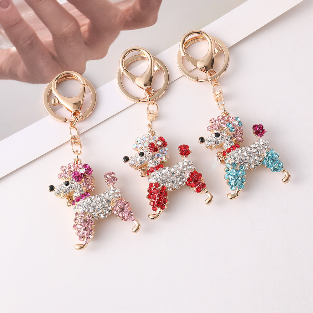 Luxurious Series Cute Animal Mixed Color Alloy Rhinestone Keychain h5Picture3