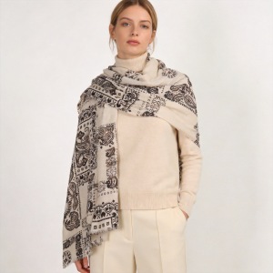 Ethnic Series Bohemian Solid Color Paisley Pattern Polyester Winter Scarves h5 Picture2
