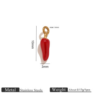 Simple Series Diy Chili Stainless Steel Waterproof   Gold Color  Women's Pendants h5 