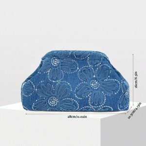 Evening Style Sequin Flower Fabric Women's Pillow Clutches h5 Picture4