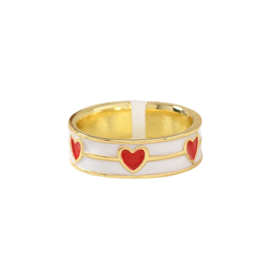 Simple Series Cute Heart Mixed Color Alloy Gold Color  Statement Rings Picture3