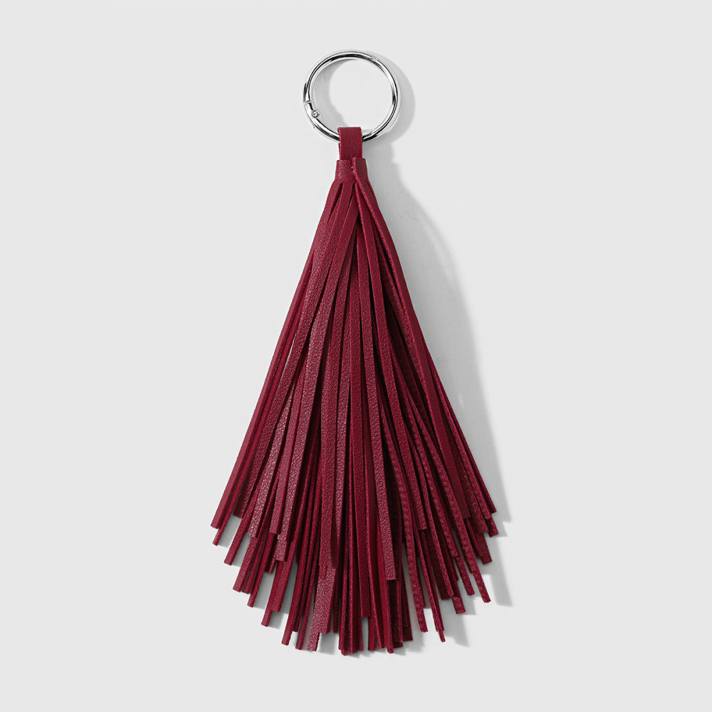 Simple Series Daily Solid Color Tassel Alloy Bag Charms 