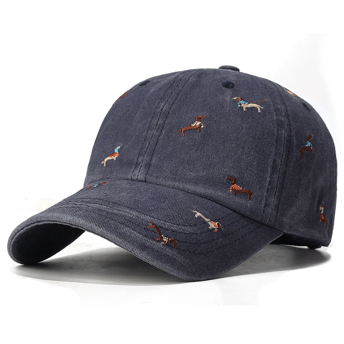 Cute Horse Pattern Embroidery Cotton Baseball Cap h5 