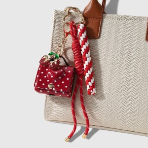 Simple Series Daily Polka Dots Cherry Woven Alloy Bag Charms Earphone Case h5 Picture4
