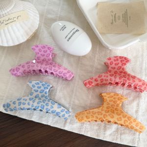 Simple Series Daily Solid Color Leopard Print Pvc Hair Claws h5 Picture4