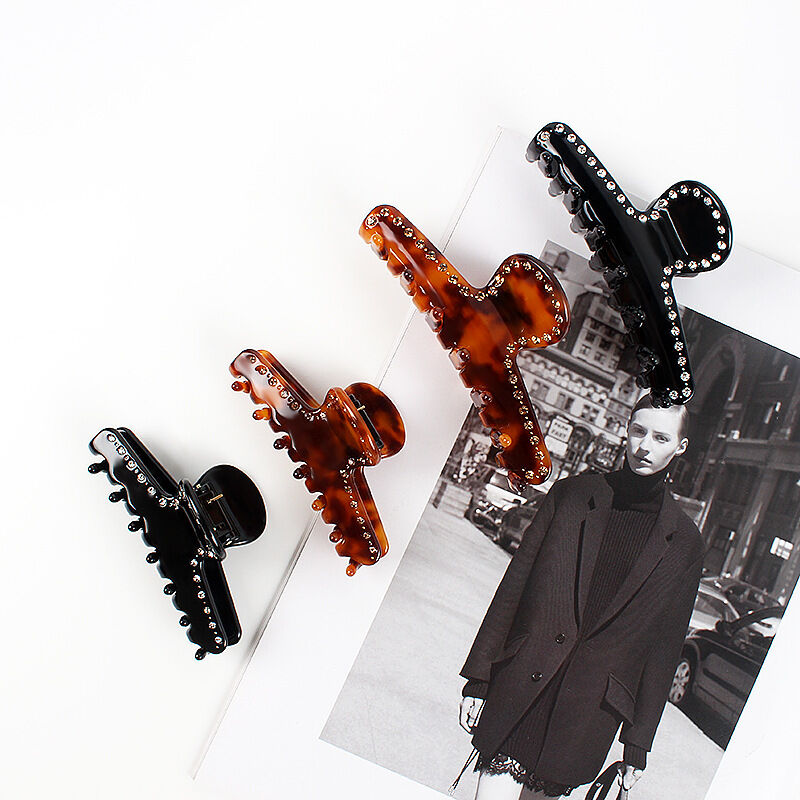 Simple Series Retro Leopard Print Acetate Rhinestone Hair Claws h5Picture4