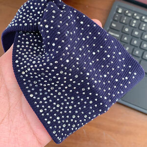 Luxurious Series Daily Solid Color Polyester Rhinestone Hair Bands h5 Picture4