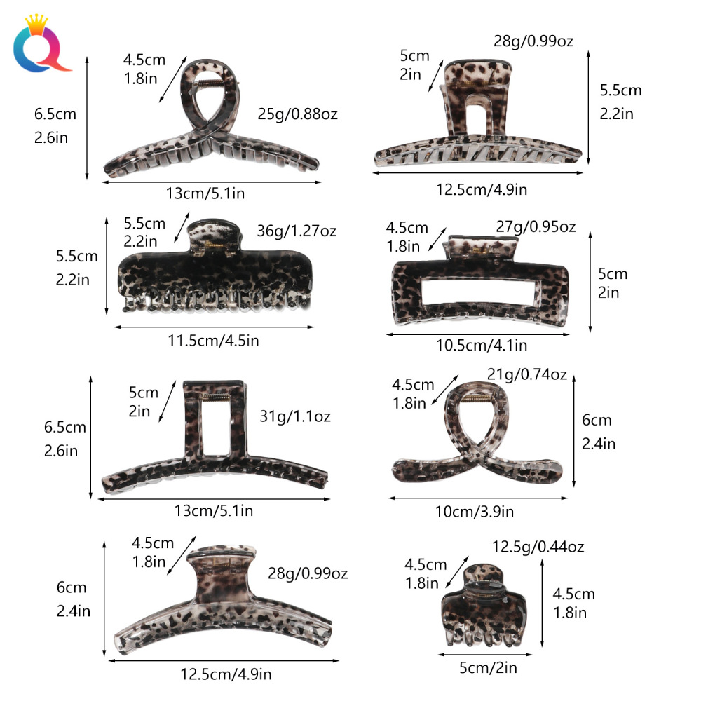 Simple Series Retro Leopard Print Gradient Color Polystyrene Hair Claws Picture3