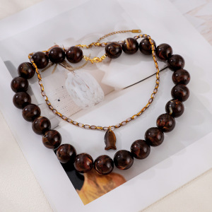 Retro Beads Resin Women's Beaded Necklaces h5 Picture3
