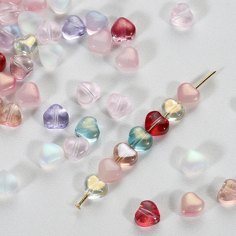 Simple Series Diy Heart Glaze Beads Picture2