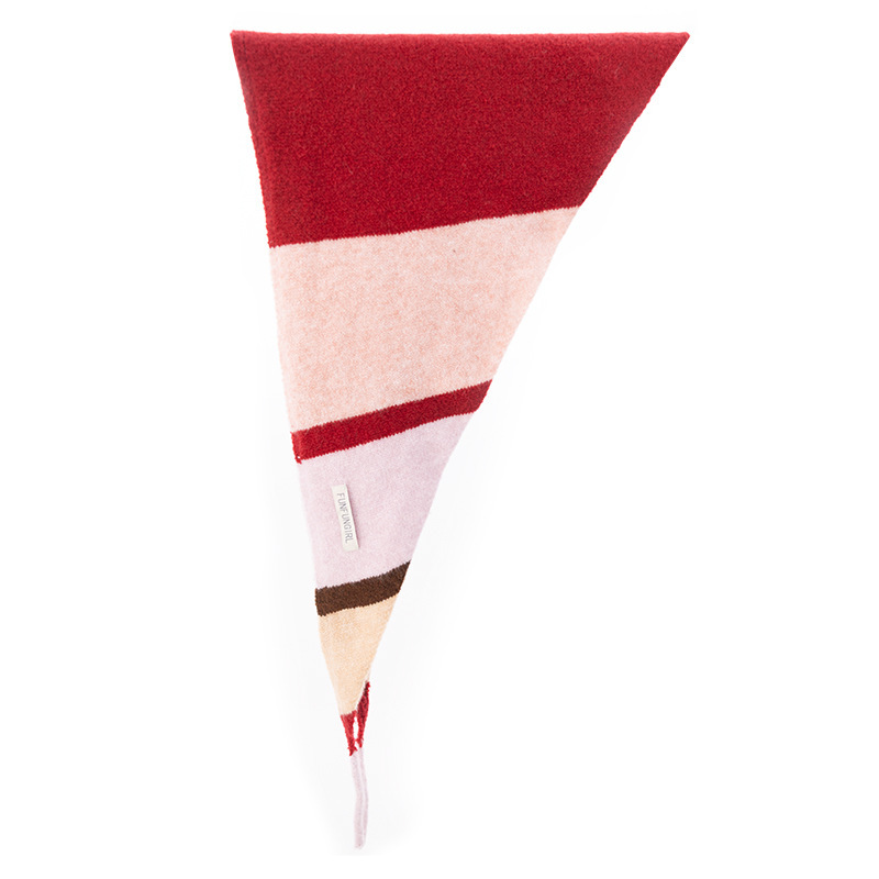 Simple Series Daily Stripe Mixed Color Wool Triangular Scarves 