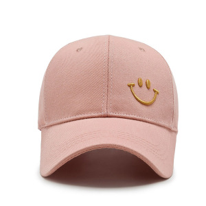 Simple Series Daily Solid Color Smiling Face Cotton Baseball Cap h5 Picture2
