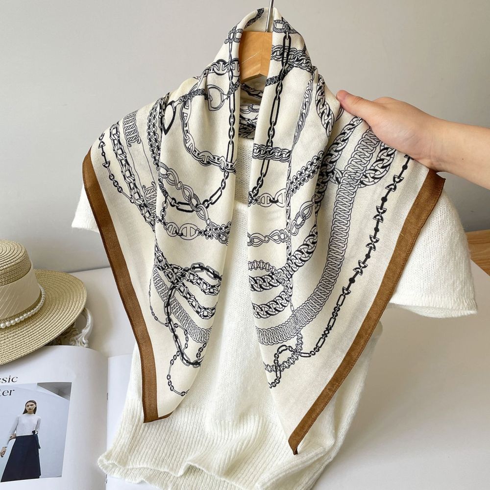 Vintage Flower Stripe Polka Dots Polyester Women's Bandana 