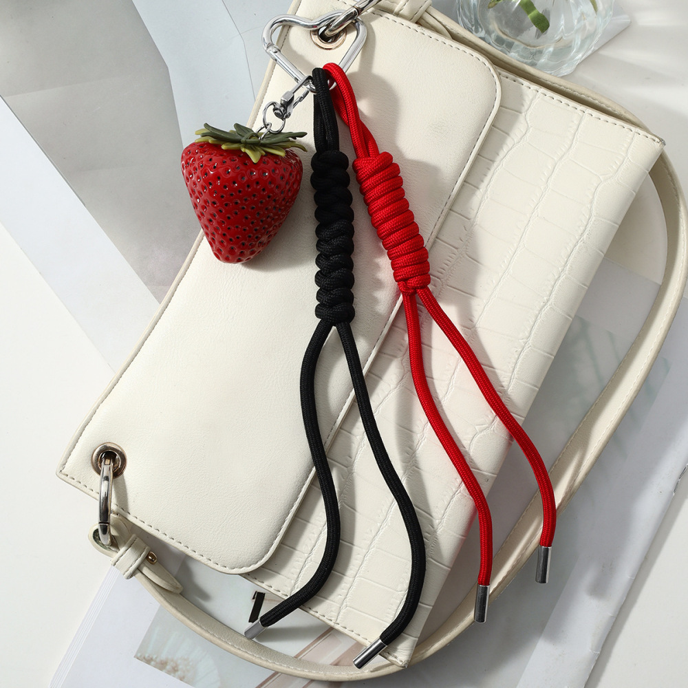 Simple Series Daily Fruit Bow Knot Strawberry Alloy Bag Charms Picture4