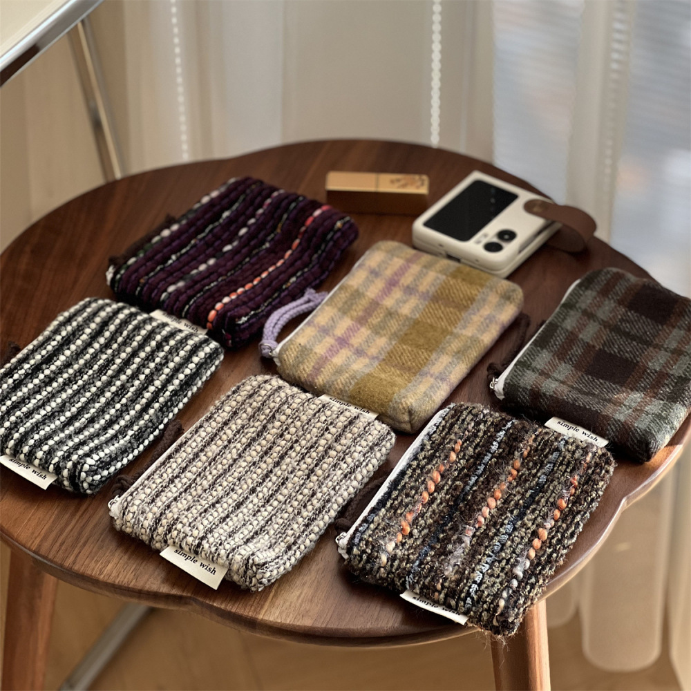 Ethnic Series Daily Stripe Plaid Mixed Color Woven Polyester Makeup Bags h5Picture2