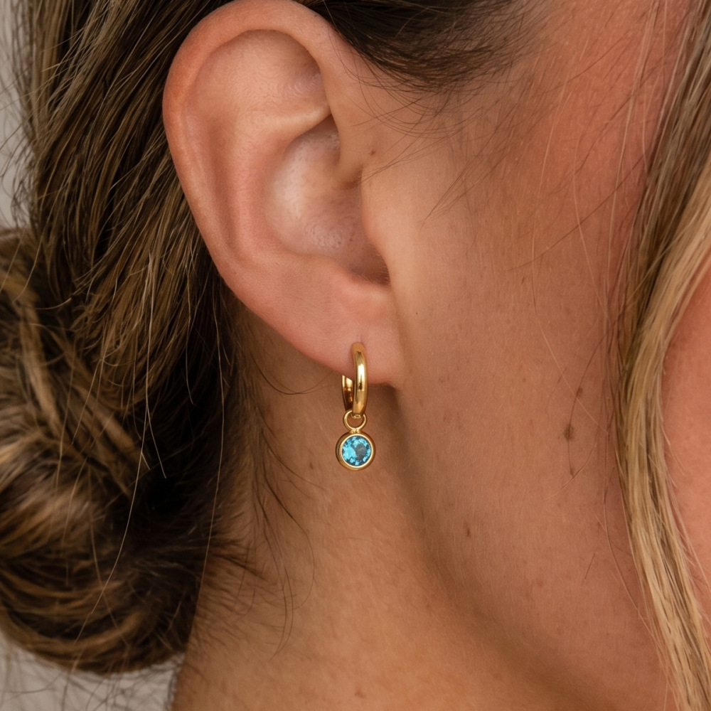Simple Series Elegant Heart Clover Stainless Steel Waterproof   Gold Color  Zircon Women's Drop Earrings Picture4