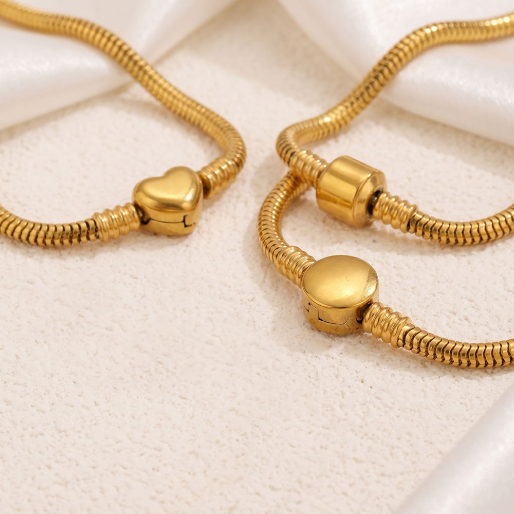 Simple Series Diy Heart Chain Stainless Steel Waterproof Gold Color Stringing Materials h5Picture4