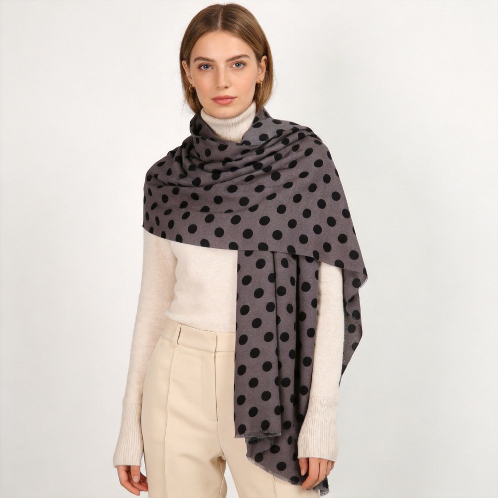 Simple Series Daily Polka Dots Polyester Winter Scarves Picture2