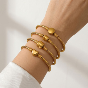 Simple Series Diy Heart Chain Stainless Steel Waterproof Gold Color Stringing Materials h5 Picture5