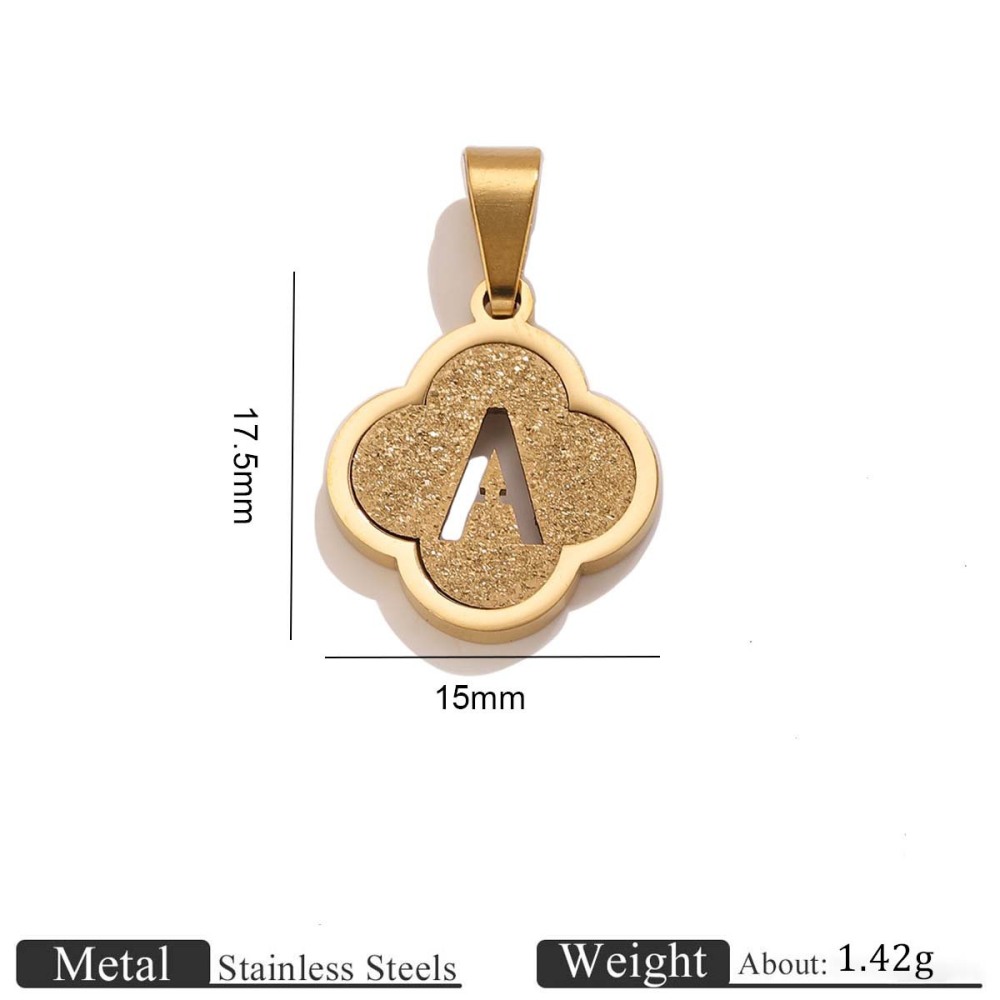 Simple Series Diy Letter Hollowed-Out Stainless Steel Waterproof   Gold Color  Women's Pendants 