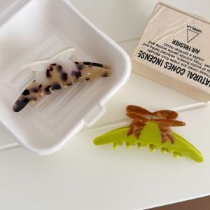 Simple Series Retro Bow Knot Leopard Print Mixed Color Acrylic Hair Claws h5 Picture3