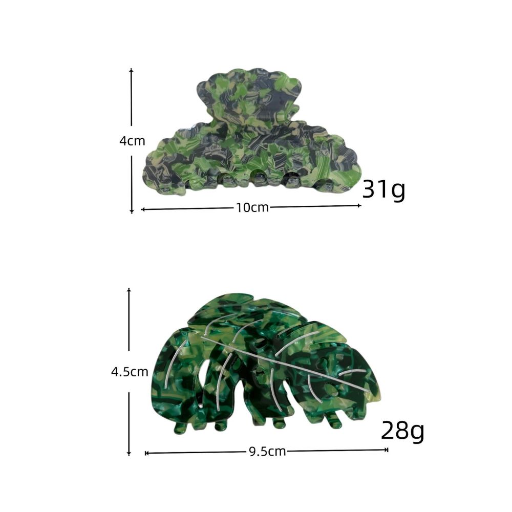 Simple Series Natural Mixed Color Leaf Gradient Color Acetate Hair Claws Picture5