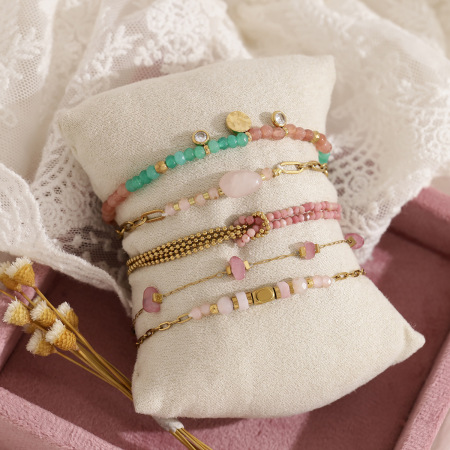 Elegant Beads Natural Stones Gold Color Women's Charm Bracelets 2