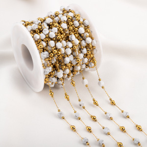 Simple Series Diy Beads Stainless Steel Waterproof Gold Color Stringing Materials h5 Picture5