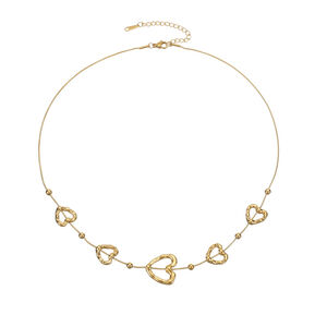 Conjunto De Joyas Para Mujer De La Serie Romantic Elegant Heart, De Acero Inoxidable, Resistente Al Agua Y Color Dorado. h5 Imagen4