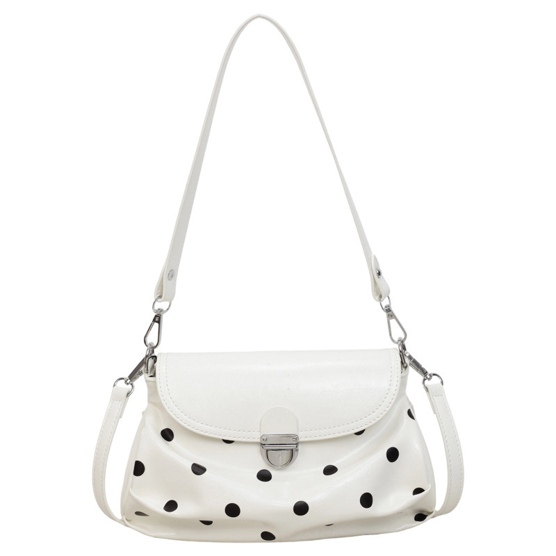 Office Style Metal Hardware Polka Dots Pu Women's Shoulder Bags