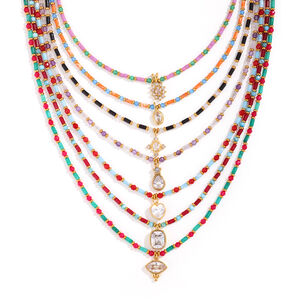 Romantic Series Sweet Beads Mixed Color Natural Stones Women's Beaded Necklaces h5 Picture4